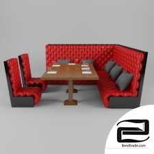 Sofa with table for restaurant