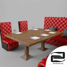 Sofa with table for restaurant