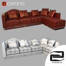 Old leather corner Sofa