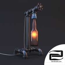 Loft table lamp with a bottle