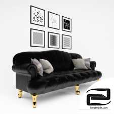 Black Sofa 3D Model id 15268