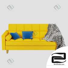 ASKESTA 3-seat sofa-bed, the yellow Shiftable