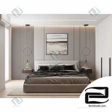 Grey bedroom 3D Model id 15455