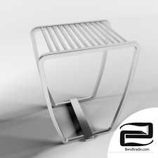 Floor sink Antonio Lupi Marmo Carrara + mixer Gessi Rettangolo-XL 26195 + stool Gessi Mimi + tile Nanoforma Silver Illusion 30x90