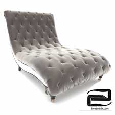 Tufted Silver Chaise