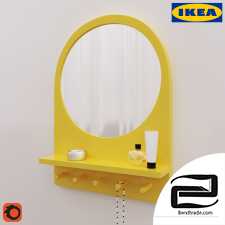 Mirror with shelf and hooks IKEA Salted