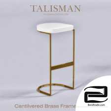 Cantilvered Brass Framed Barstool - TALISMAN