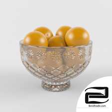 Crystal bowl with oranges