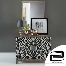 Chest of drawers with a decorative set