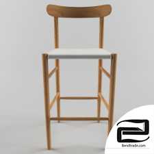 Bar Stool Mid (Mesh seat) / Lightwood - MARUNI