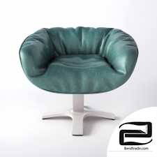 Green leather chair