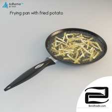 Frying pan with French fries