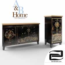 A&B Home Accent Furniture Fantasy Garden Cabinet and chest of drawers