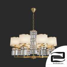 Hanging chandelier with lampshades Eurosvet 10099/8 gold Zaffiro