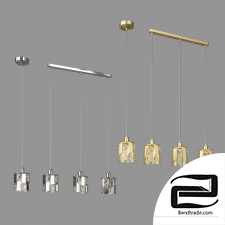Pendant lamp with crystal Eurosvet 50101/1 and 50101/3 Scoppio