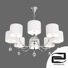 Hanging chandelier with white lampshades Eurosvet 60095/8 Napoli