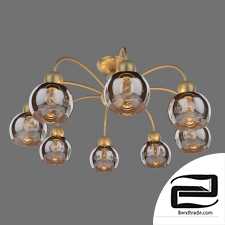 Ceiling chandelier with glass shades Eurosvet 30148/8 gold Fabia