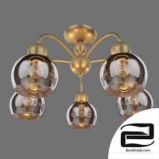 Ceiling chandelier with plafonds Eurosvet 30148/5 Fabia gold