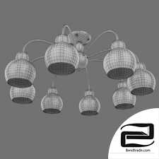 Ceiling chandelier with glass shades Eurosvet 30148/8 silver Fabia
