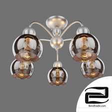 Ceiling chandelier with glass shades Eurosvet 30148/5 silver