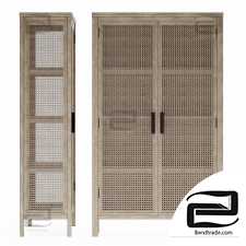 Wardrobe with rattan