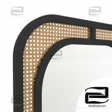 Mirror made of metal and wicker material, WASKA LA REDOUTE INTERIEURS