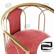 Velour chair pink/gold GY-DC8352GOLD-PK