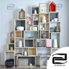 Rack WOODEN SHELVES SET