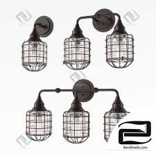 Sconce RUSTIC LOFT CAGE BATH LIGHT WALL lamp WL