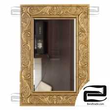 Mirror Mirror Hamilton Hills Large Gold Antique Inlay Baroque Styled Framed
