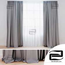 Curtains grey with tulle