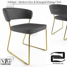 Chair Ashland Modern Grey & Rosegold