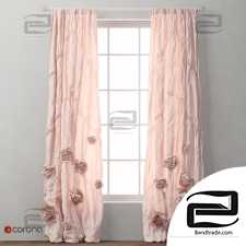 Curtains Curtains RH WASHED APPLIQUED FLEUR DRAPERY