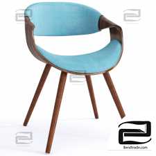 Chair Curvo Mid Century Modern Walnut Wood