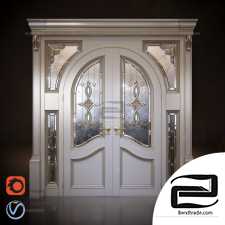 Double classic doors with arch