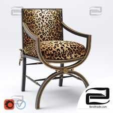 Chair Macayla Mirrored Leopard-Print