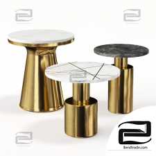 Table with white marble top Tables made of brass and marble KORK