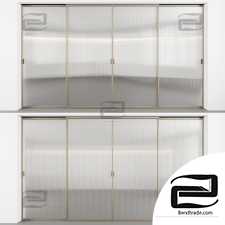 Sliding doors with embossed glass