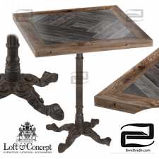 CAST IRON AND WOOD RESTAURANT TABLE SQUARE