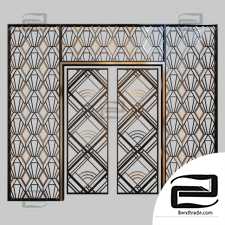 Doors Forged lattice on the front door