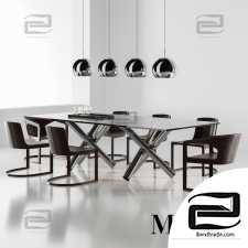 Table and chair Minotti