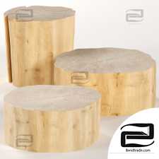 Three stump coffee tables Three stump coffee tables