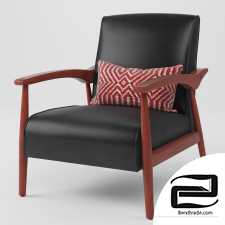 Armchair Black Bonded Leather