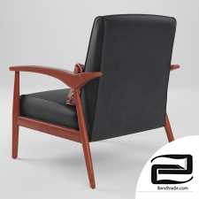 Armchair Black Bonded Leather