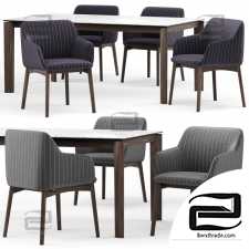 Table and chair Elle, Alpha Calligaris