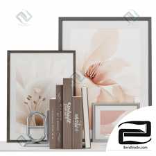 Decorative set Decor set with books and paintings