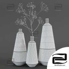 Vases Secos E Molhados Vases Wood And Glass Modell Set 02