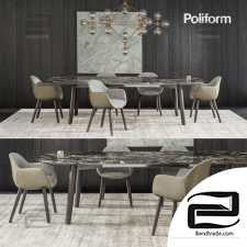 Table and chair Poliform Mad