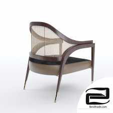 Modern Bentley Chair in Rosewood and Woven Cane