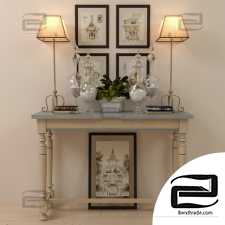 Veranda console with decor